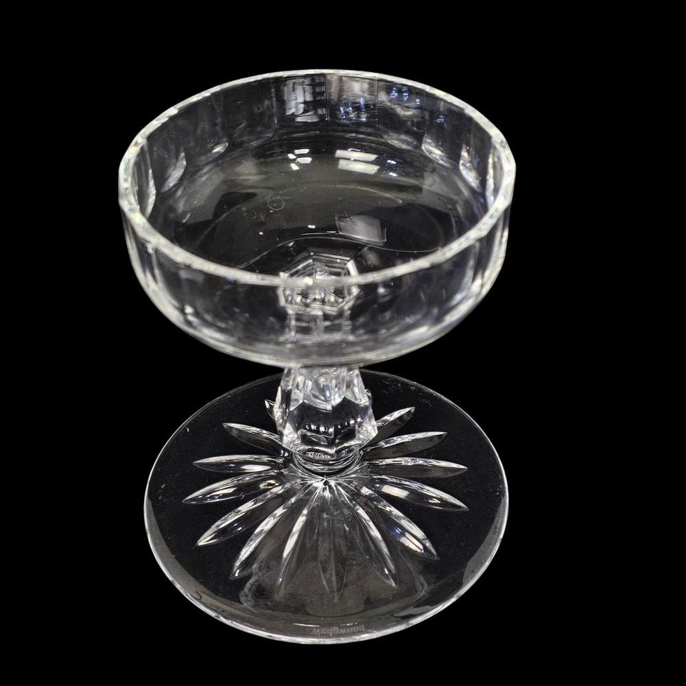 Vintage Wedgwood Germany Cut Crystal Pillar Candle Holder‎ Heavy Base